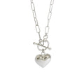 Luna Heart Toggle Sterling Silver Necklace
