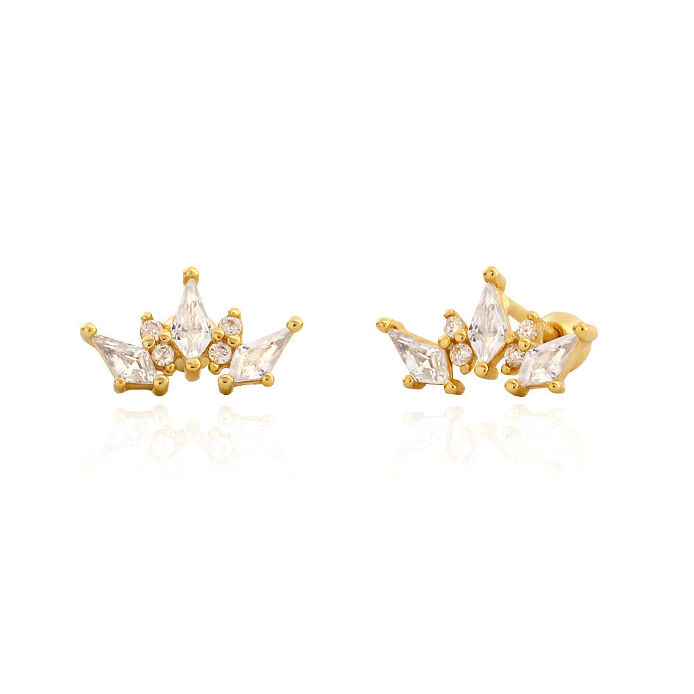 Aurora Crown Stud Earrings