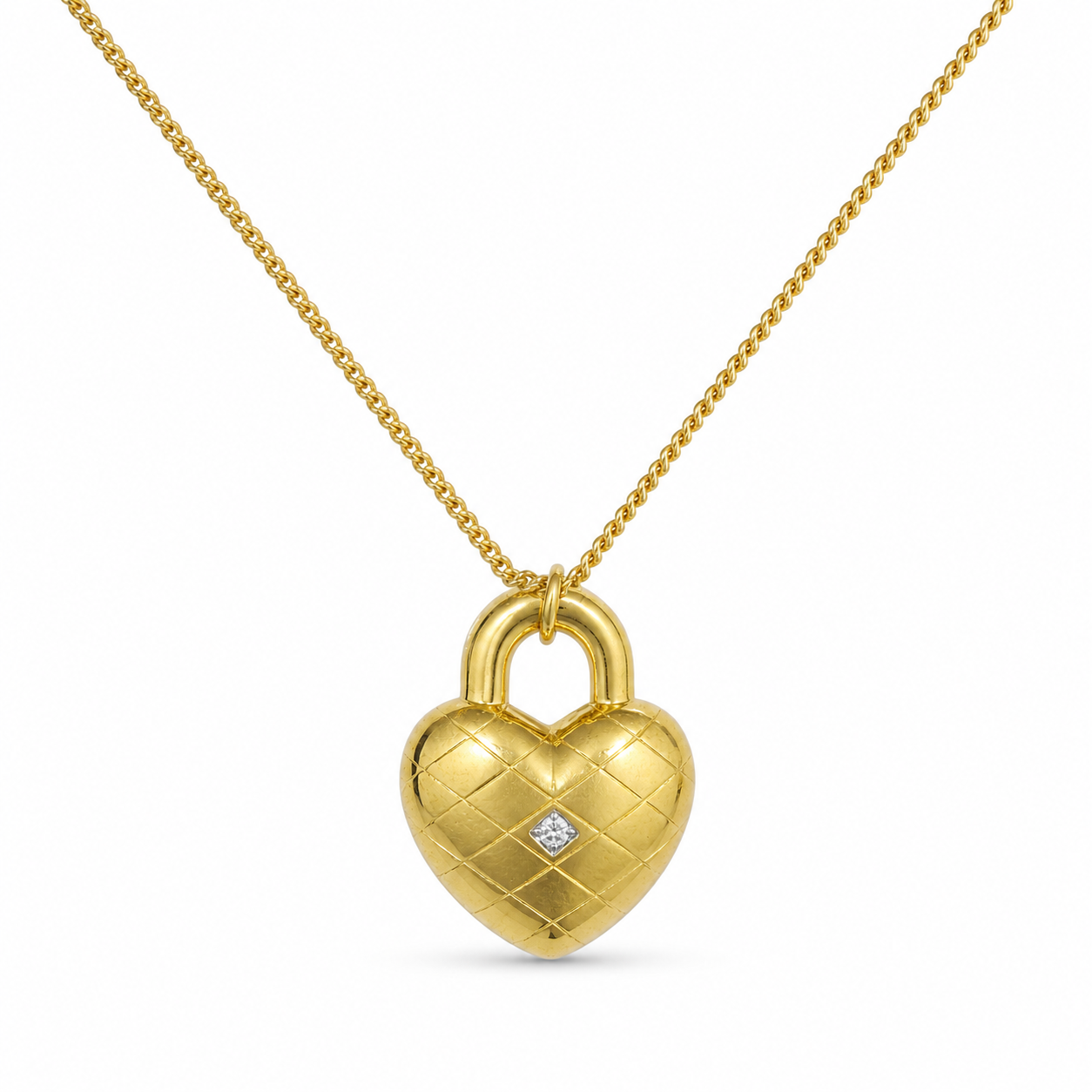 Sterling Heart Padlock Necklace