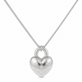 Sterling Heart Padlock Necklace