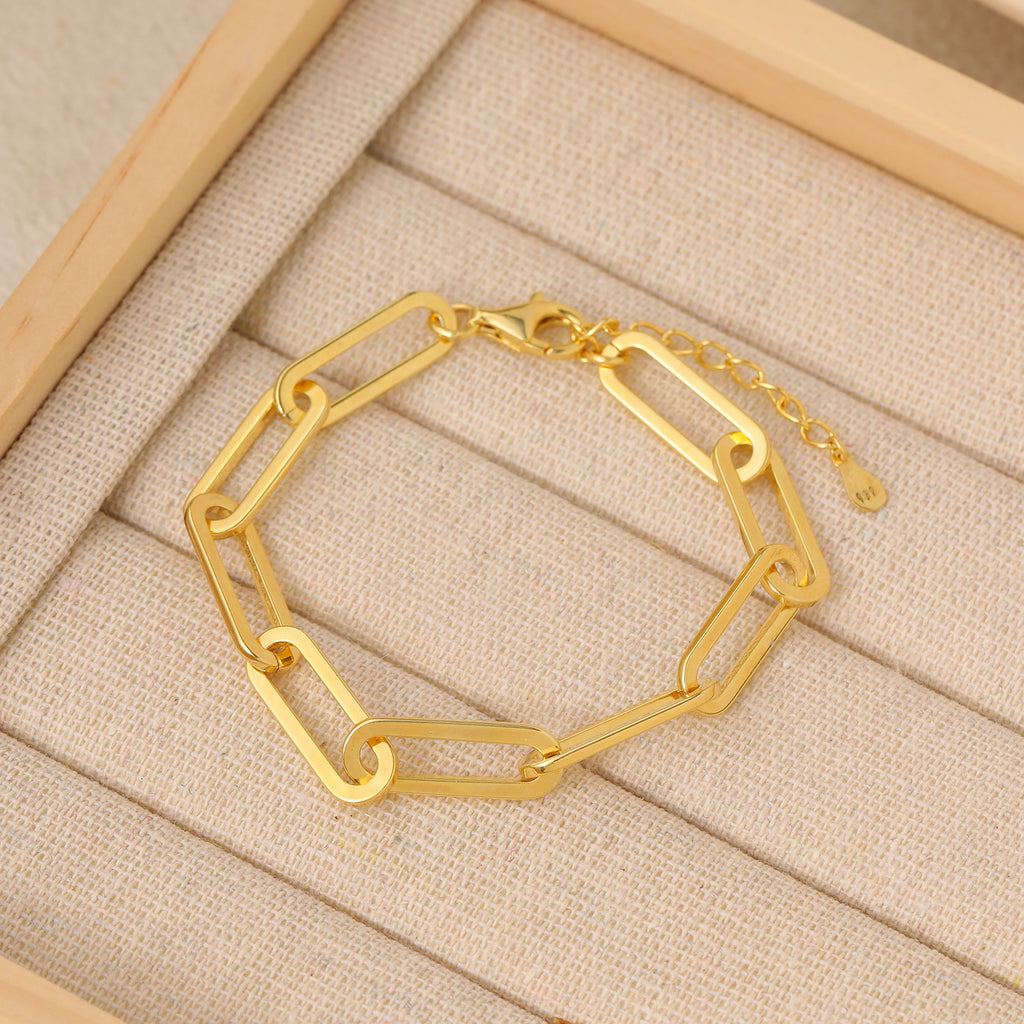 Luna Link Sterling Silver Chain Bracelet