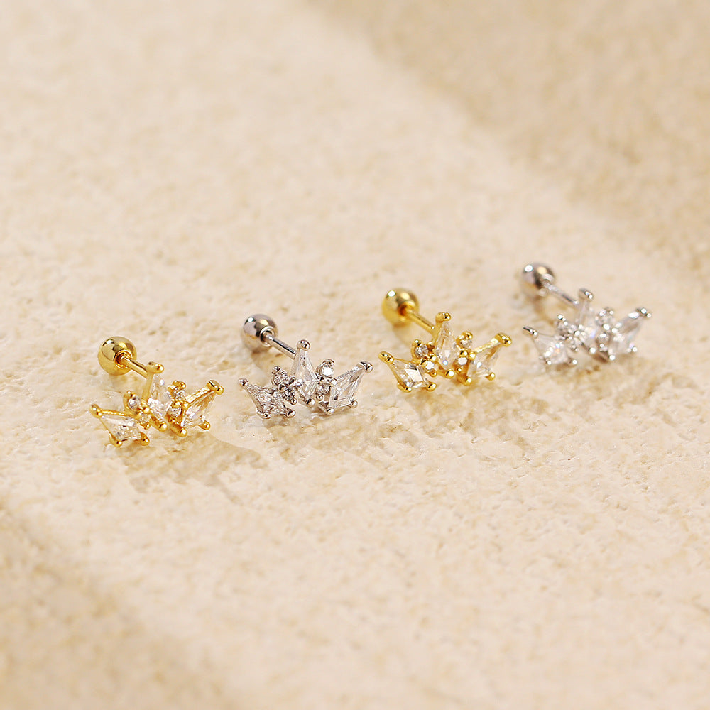 Aurora Crown Stud Earrings