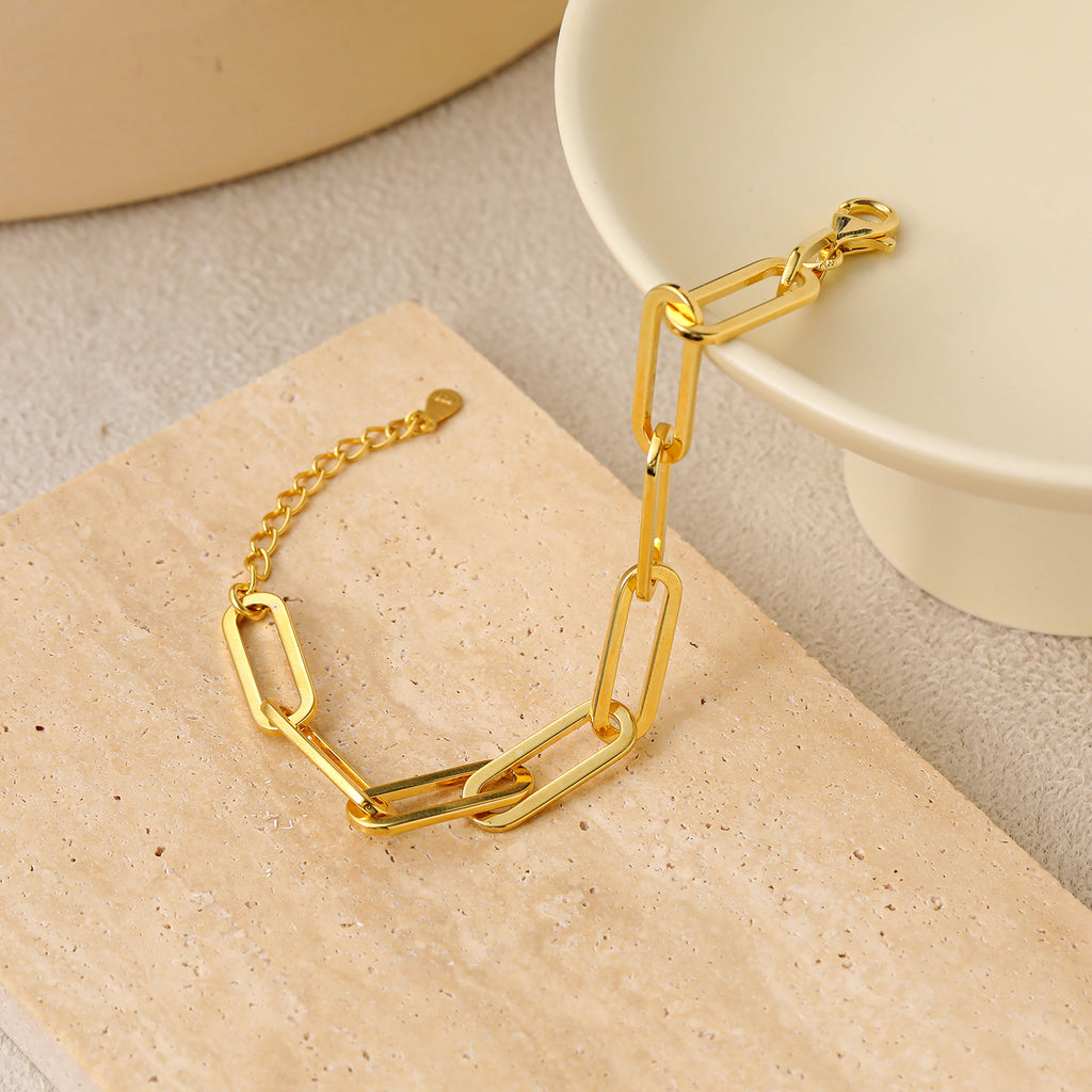 Luna Link Sterling Silver Chain Bracelet