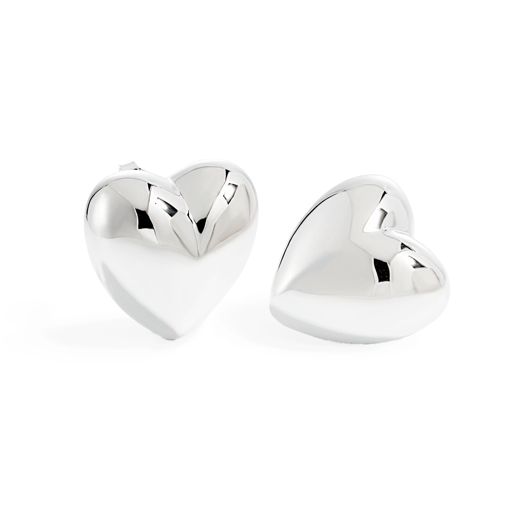 Celeste Heart Stud Earrings – 999 Silver Statement Earrings