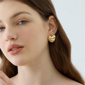 Celeste Heart Stud Earrings – 999 Silver Statement Earrings