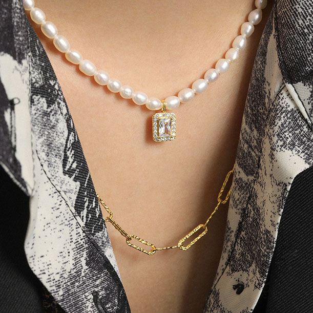 Aurora Pearl Charm Necklace – 925 Sterling Silver