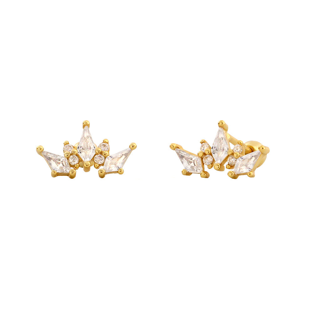 Aurora Crown Stud Earrings
