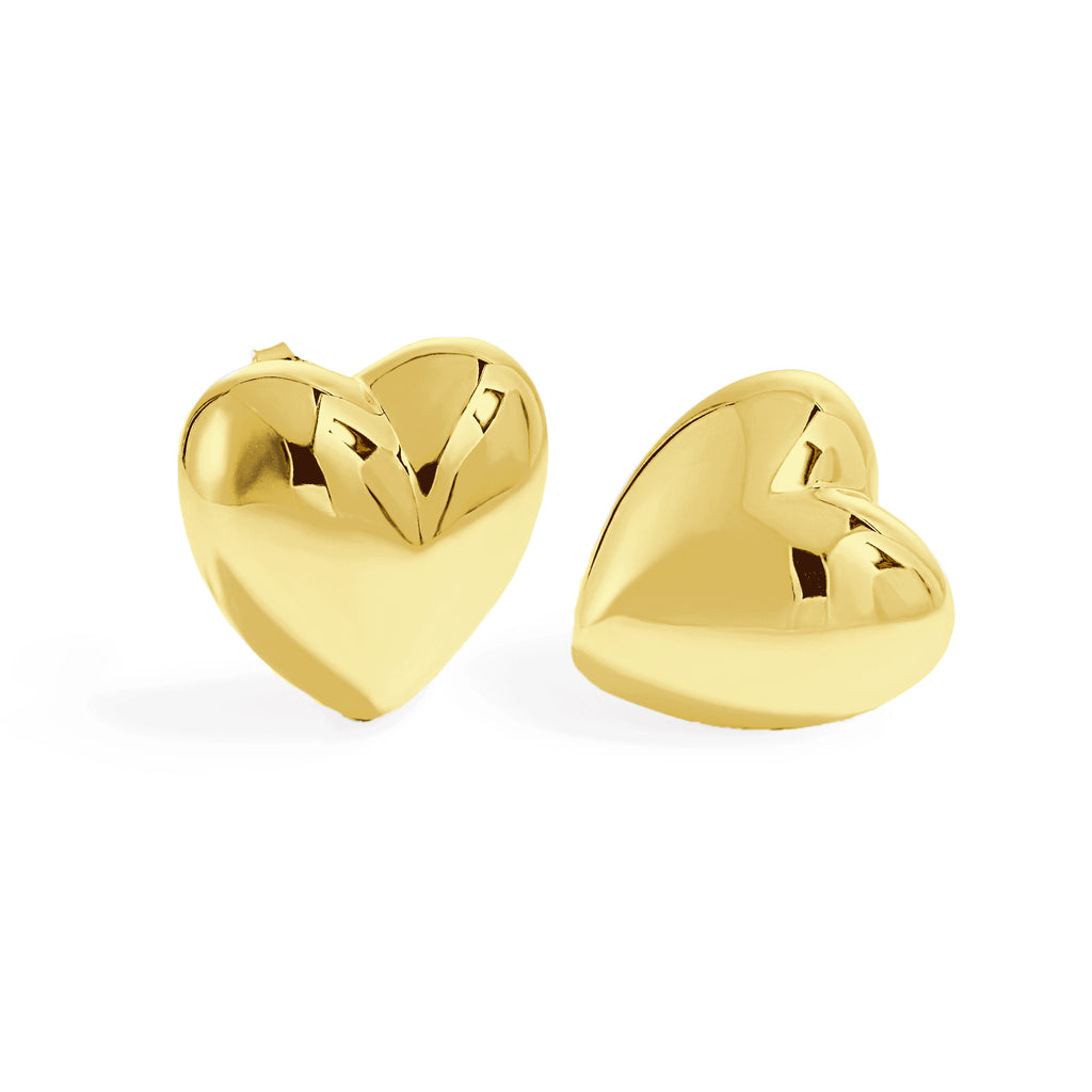 Celeste Heart Stud Earrings – 999 Silver Statement Earrings