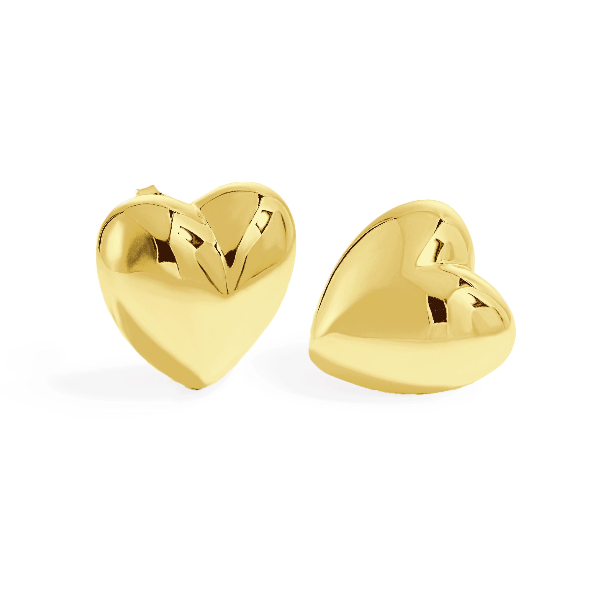 Celeste Heart Stud Earrings – 999 Silver Statement Earrings