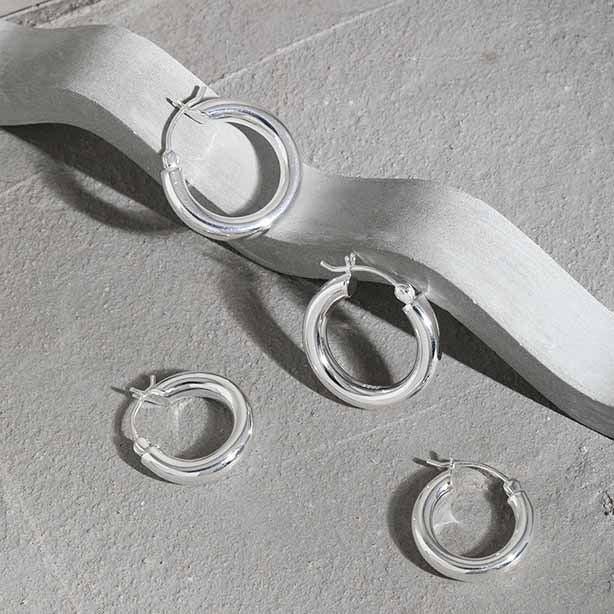 Essential Luxe Sterling Silver Huggie Hoops