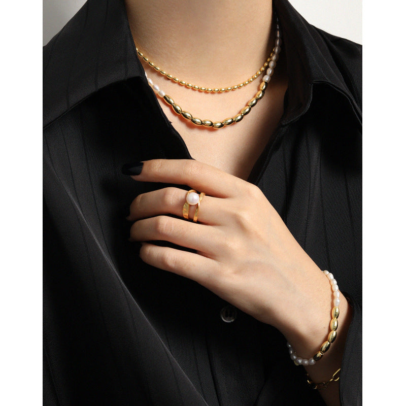 Aurielle Pearl Link Necklace