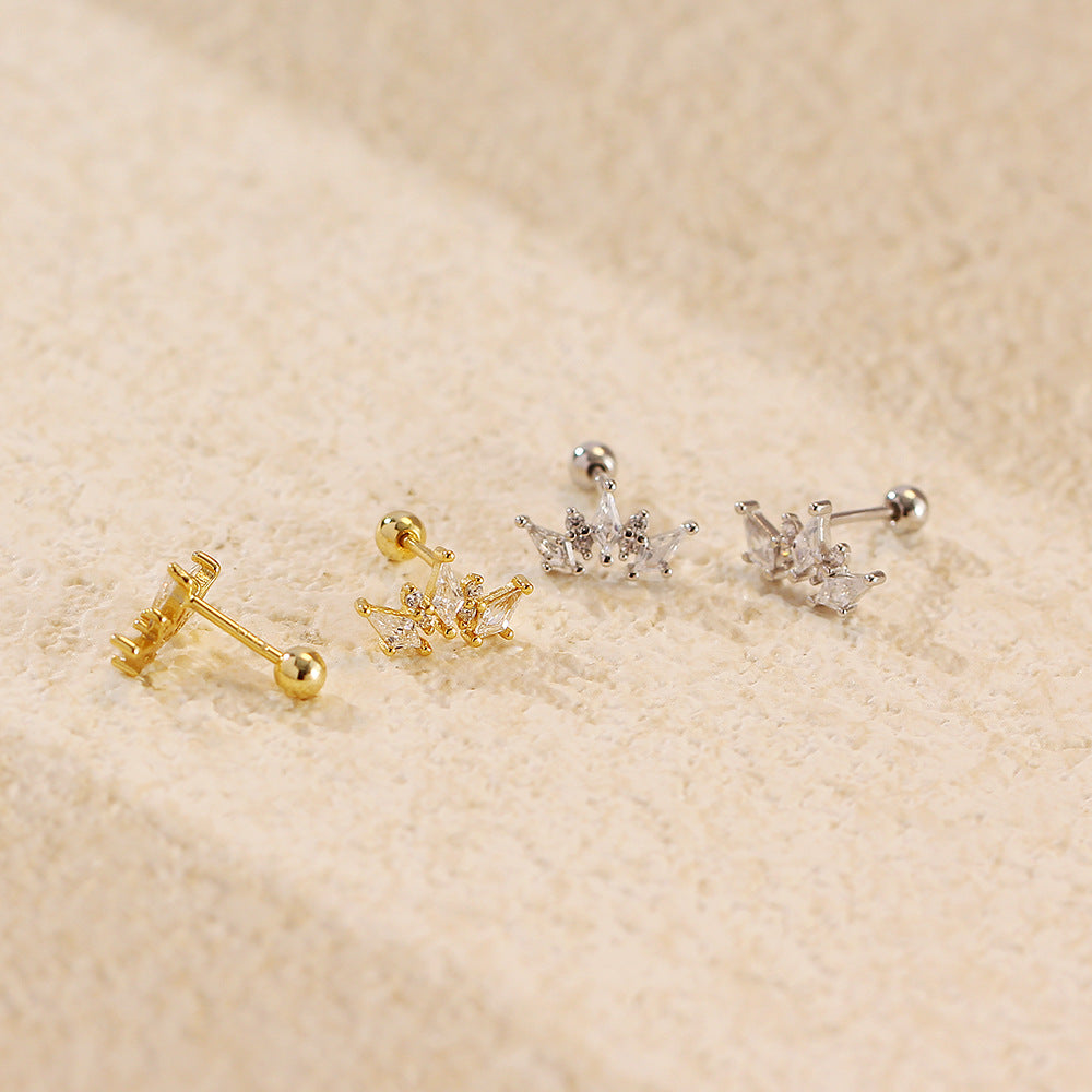 Aurora Crown Stud Earrings