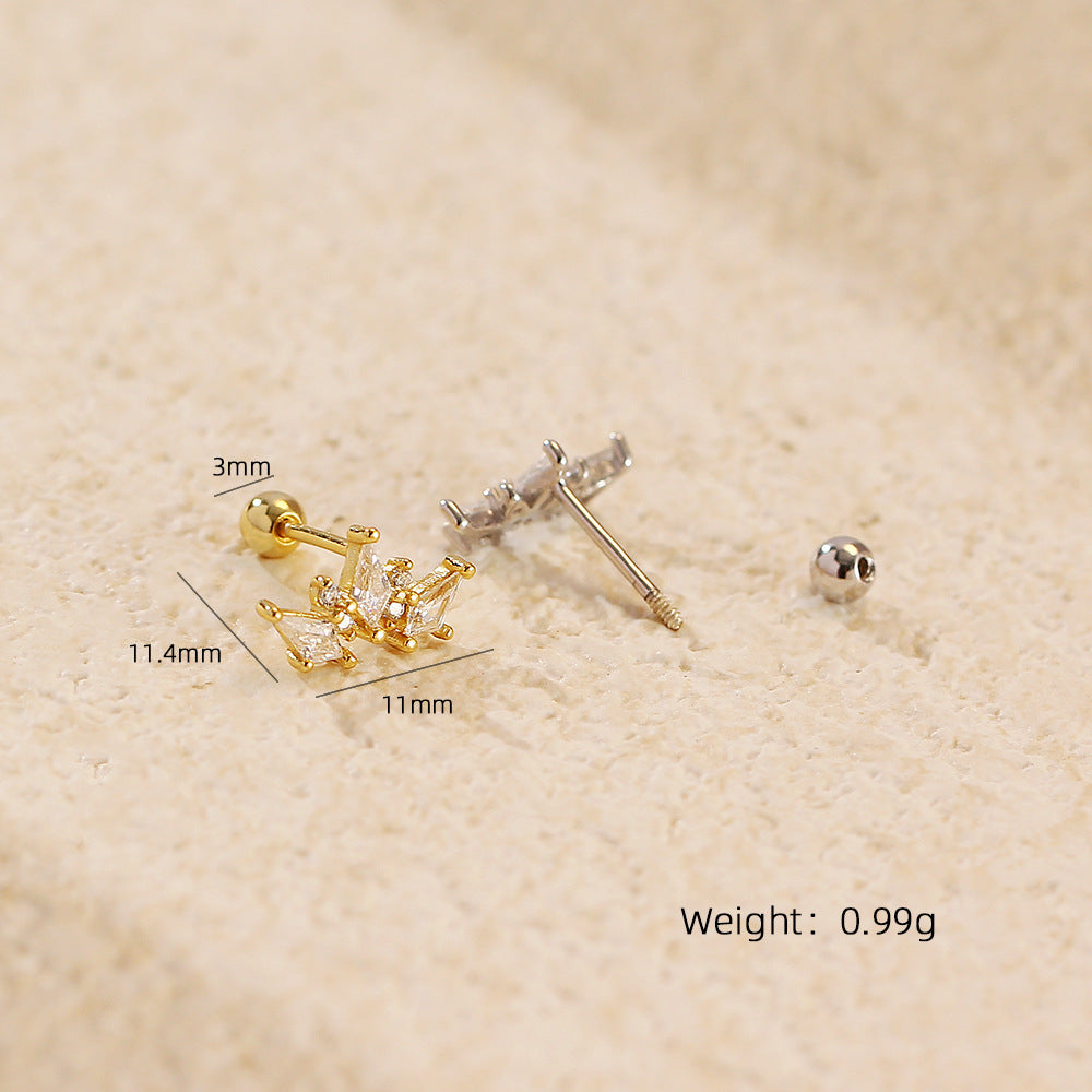 Aurora Crown Stud Earrings