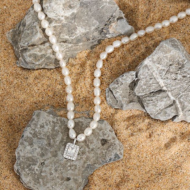 Aurora Pearl Charm Necklace – 925 Sterling Silver